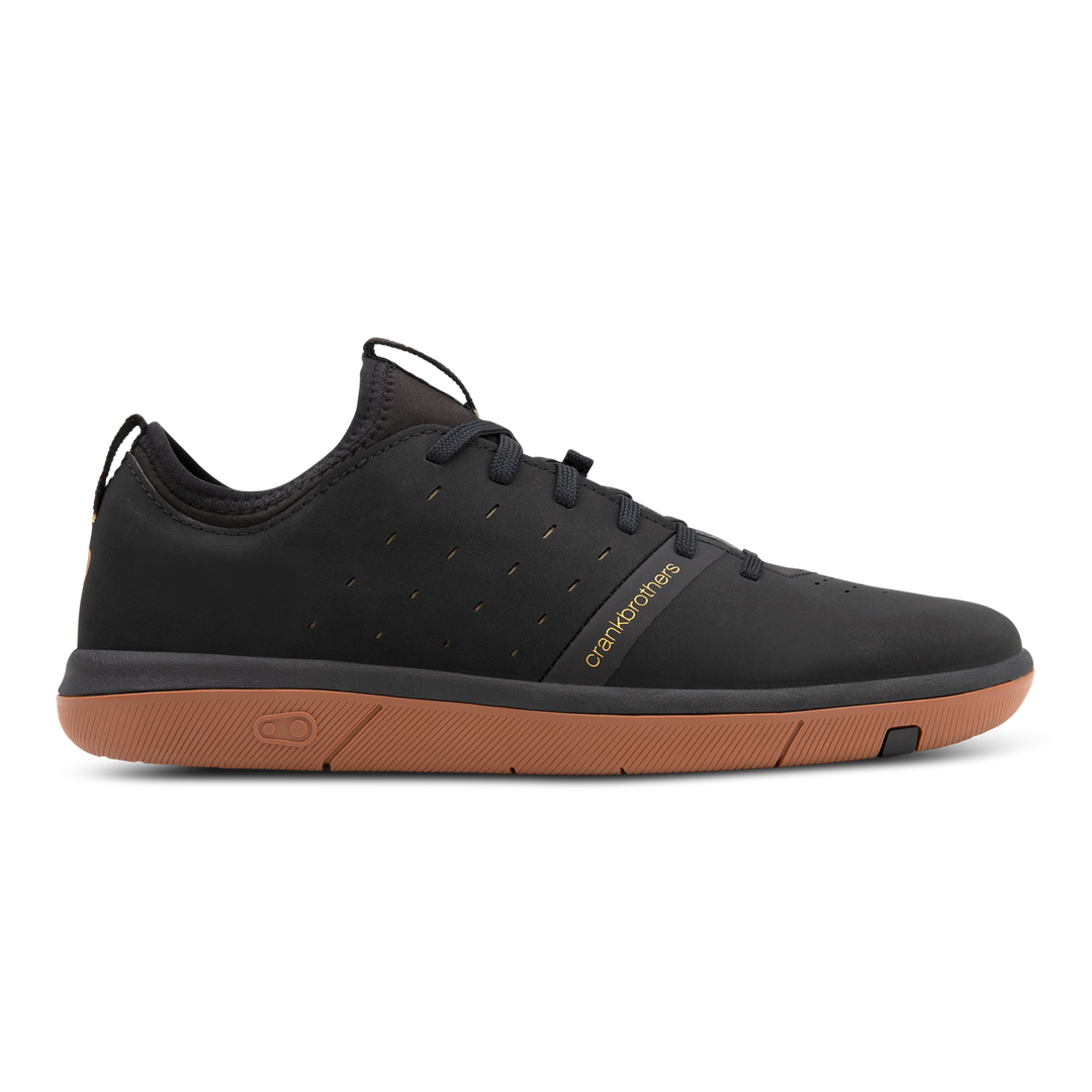 Stamp Street Fabio Flat Shoes - Black/Gum | Crankbrothers UK