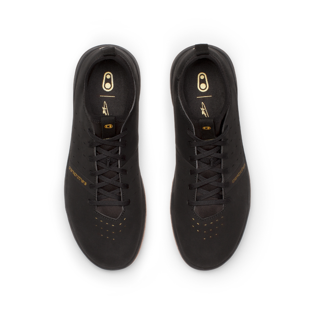 Stamp Street Fabio Flat Shoes - Black/Gum | Crankbrothers UK
