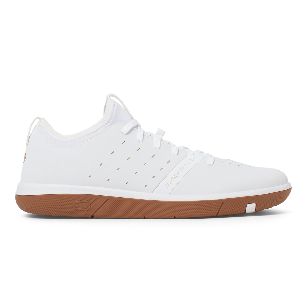 Stamp Street Fabio Flat Shoes - White/Gum | Crankbrothers UK