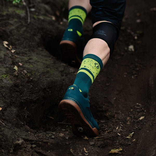 Mallet Lace Clip-In Shoes - Petrol/Lime Splatter