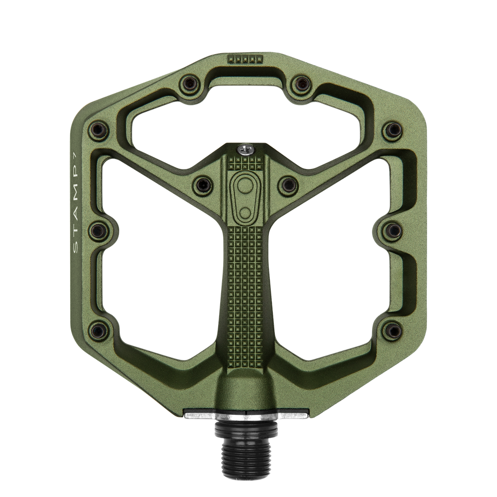 Stamp 7 Small Alloy Flat Pedals - Dark Green