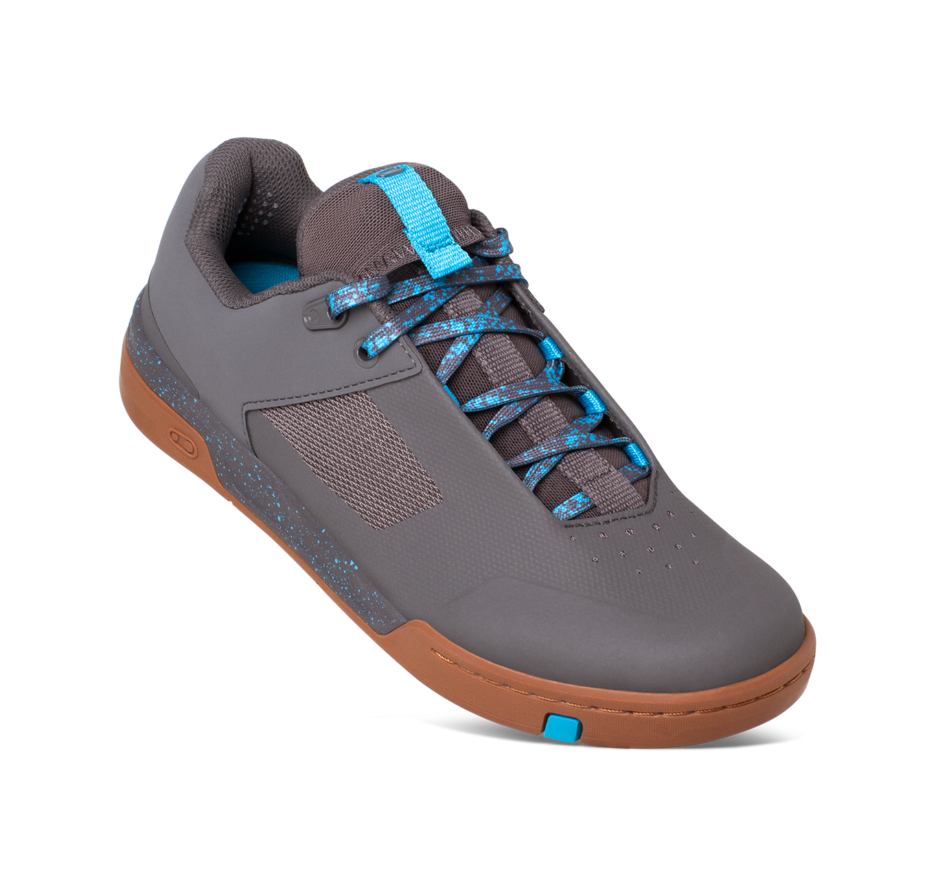 Stamp Lace Flat Shoes - Grey/Blue Splatter