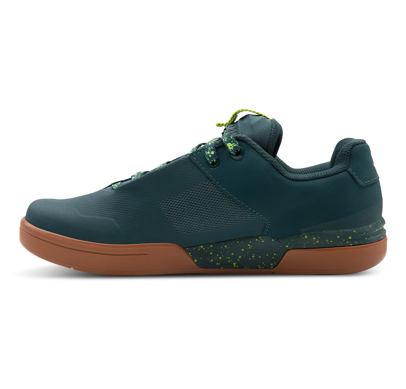 Stamp Lace Flat Shoes - Petrol/Lime Splatter