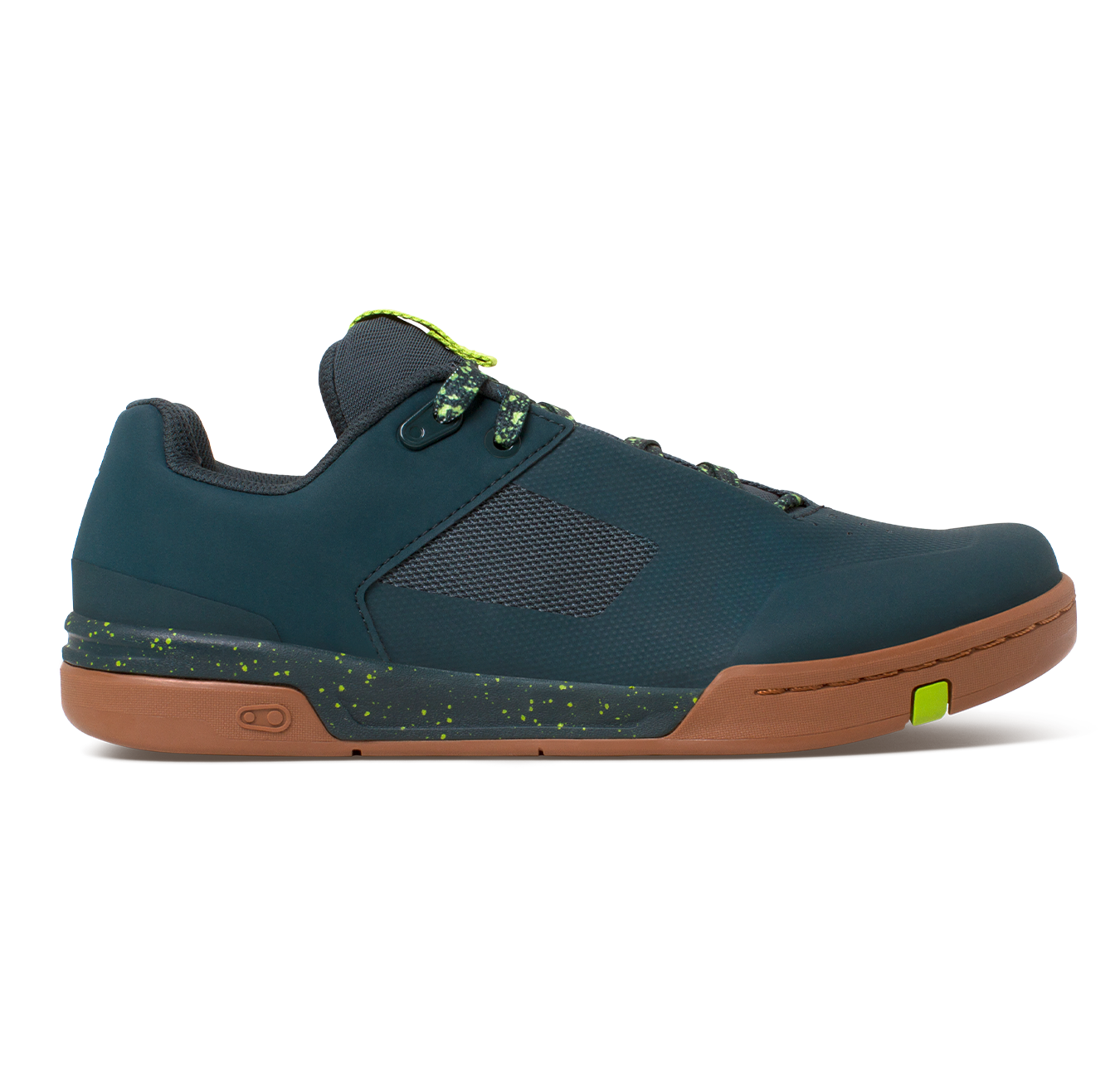 Stamp Lace Flat Shoes - Petrol/Lime Splatter