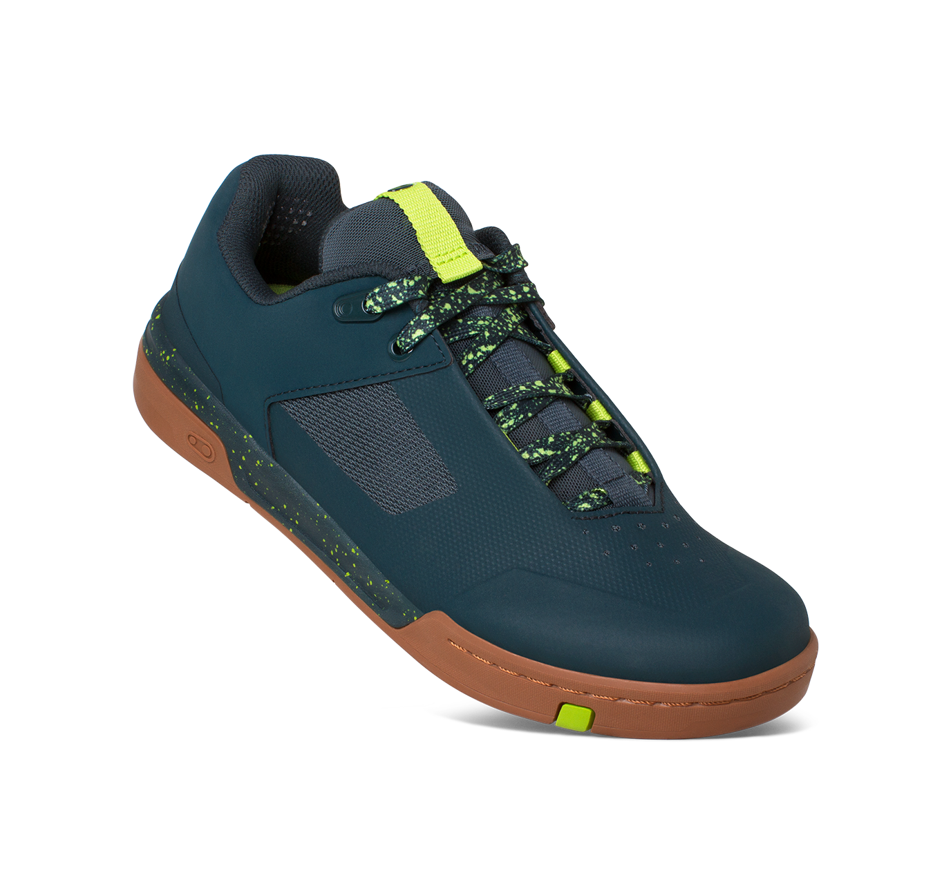 Stamp Lace Flat Shoes - Petrol/Lime Splatter