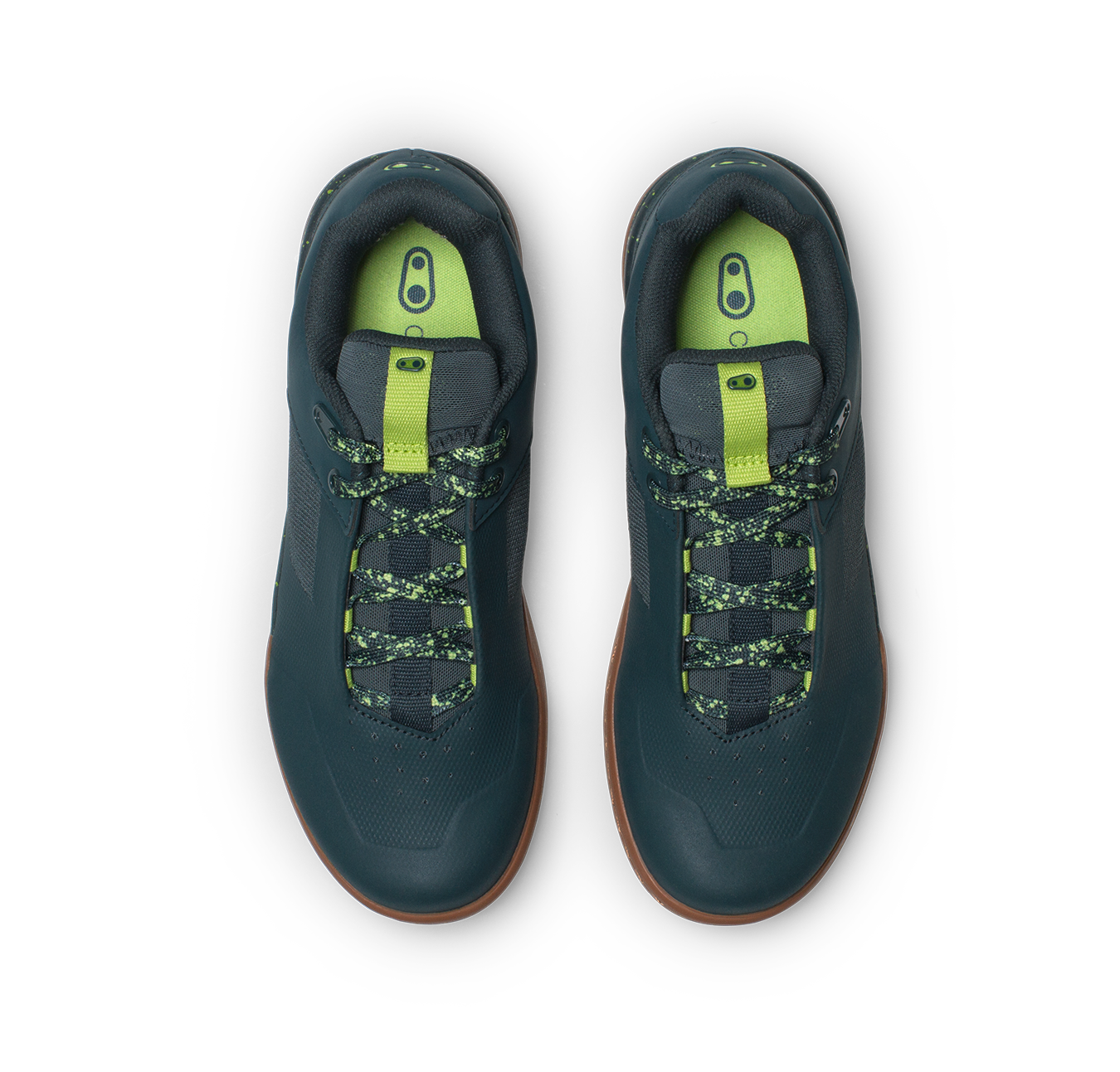 Stamp Lace Flat Shoes - Petrol/Lime Splatter