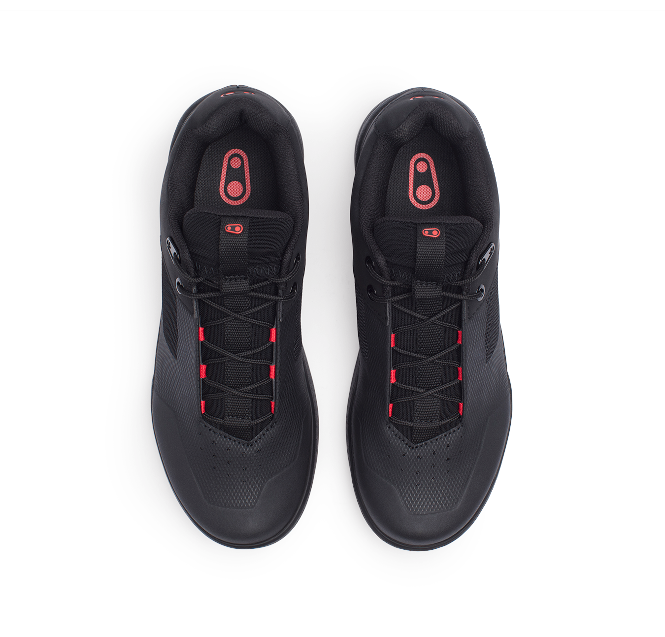 Stamp Lace Flat Shoes - Black/Red