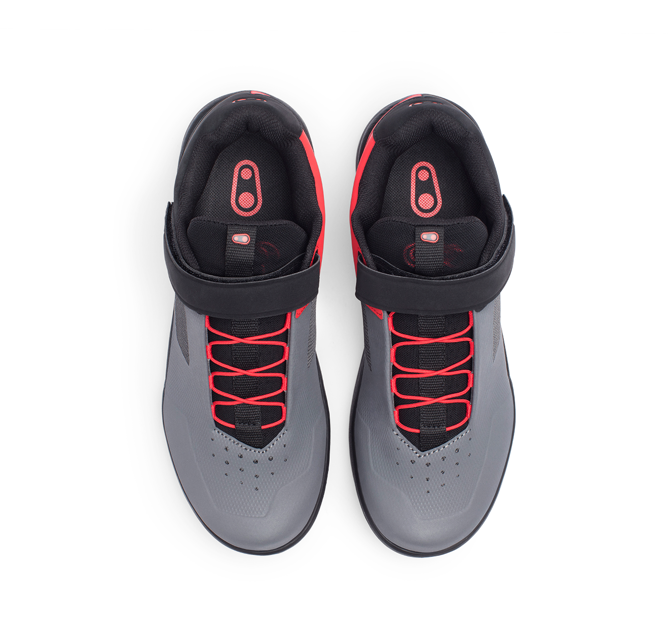 Stamp Speed Lace Flat Shoes - Grey/Red